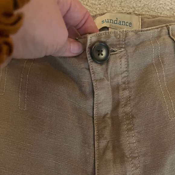 Sundance Women's Birdie Mae Wide Leg Pants Linen Cotton Blend Khaki- Size 8 - Picture 6 of 8